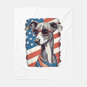 4 juli Amerikaanse vlag Italiaanse windhond Fleece Deken