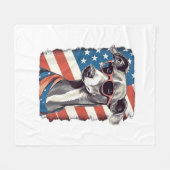 4 juli Amerikaanse vlag Italiaanse windhond Fleece Deken (Voorkant (Horizontaal))