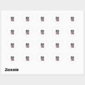 4 juli Amerikaanse vlag Italiaanse windhond Hart Sticker (Vel)