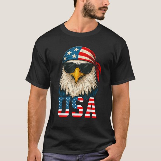 4 juli Amerikaanse vlag Kale Adelaar Patriottisch T-shirt (Voorkant)