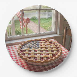 4 juli Amerikaanse vlag kersenpastei Papieren Bordje