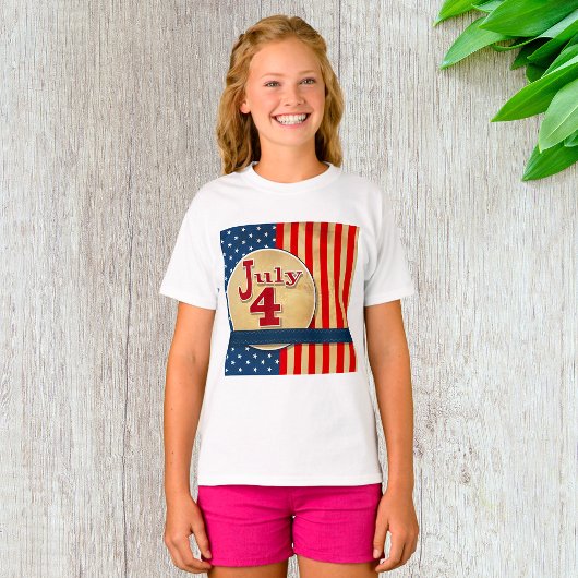 4 juli Amerikaanse vlag meisjes T-shirt