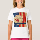 4 juli Amerikaanse vlag meisjes T-shirt (Voorkant)
