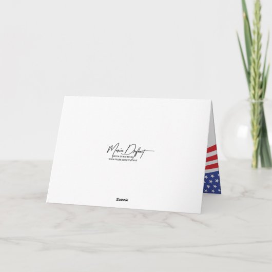 4 juli Amerikaanse vlag met muzieknoten Kaart (Achterkant)