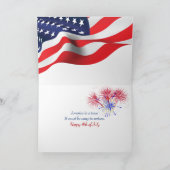 4 juli Amerikaanse vlag met muzieknoten Kaart (Binnen)