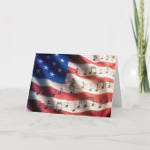 4 juli Amerikaanse vlag met muzieknoten Kaart (Voorkant)