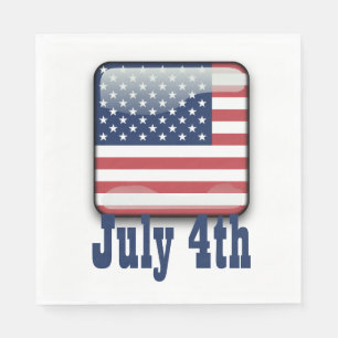 4 juli, Amerikaanse vlag Napkins Servet