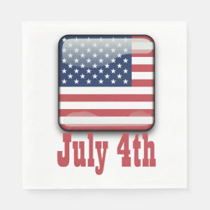 4 juli, Amerikaanse vlag Napkins Servetten