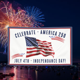 4 juli Amerikaanse Vlag Onafhankelijkheidsdag Fees Spandoek