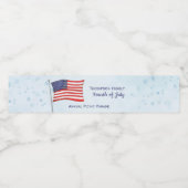4 juli Amerikaanse vlag op maat Waterfles Etiket (Enkel label)