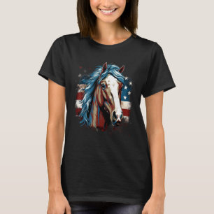 4 juli Amerikaanse vlag paard 2 T-shirt