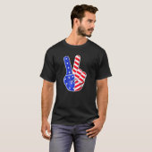 4 juli Amerikaanse vlag Patrioti T-shirt (Voorkant volledig)