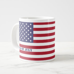 4 juli Amerikaanse Vlag Patriotic Grote Koffiekop