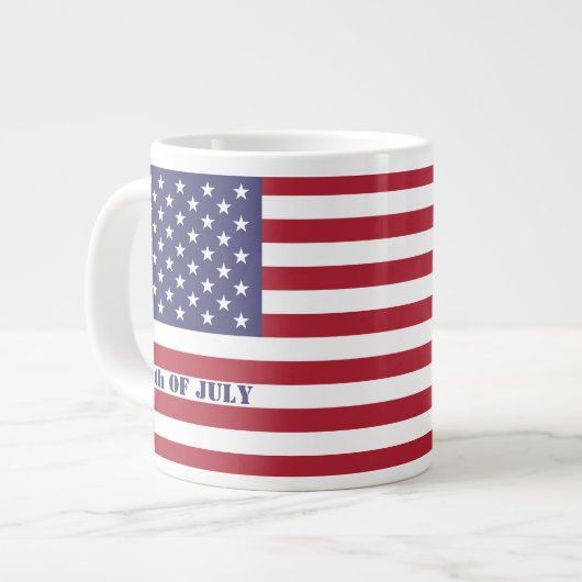 4 juli Amerikaanse Vlag Patriotic Grote Koffiekop (Links)