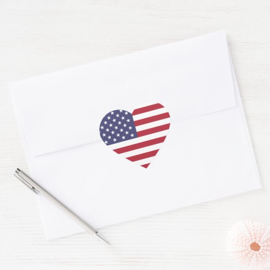 4 juli Amerikaanse Vlag Patriotic Hart Sticker (Envelop)