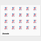 4 juli Amerikaanse Vlag Patriotic Hart Sticker (Vel)