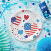 4 juli Amerikaanse Vlag Patriotic Papieren Bordje (Feest)