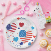 4 juli Amerikaanse Vlag Patriotic Papieren Bordje (Feest)