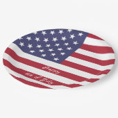 4 juli Amerikaanse Vlag Patriotic Papieren Bordje (Gekanteld)