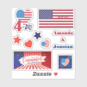 4 juli Amerikaanse Vlag Patriotic Sticker (Vel)