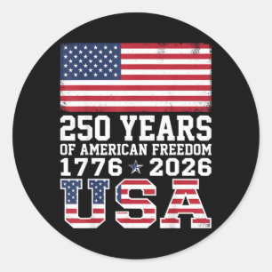 4 juli Amerikaanse vlag patriottisch 250e Ronde Sticker