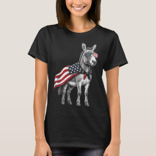 4 juli Amerikaanse vlag patriottisch boerderijdier T-shirt
