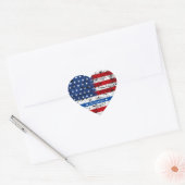 4 juli Amerikaanse vlag Patriottisch Hart Sticker (Envelop)