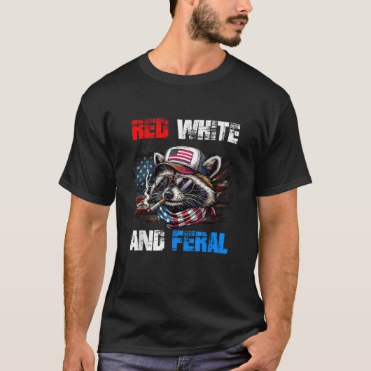 4 juli Amerikaanse vlag Patriottisch rood wit wild T-shirt (Voorkant)