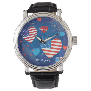 4 juli Amerikaanse Vlag Patriottische Douane Horloge