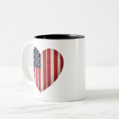 4 juli Amerikaanse Vlag Patriottische USA Star Str Tweekleurige Koffiemok (Voorkant links)