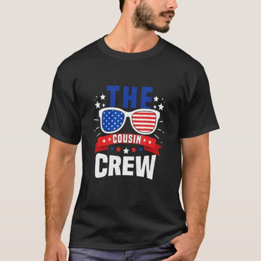 4 juli Amerikaanse vlag Popsicl De neef Crew 7 T-shirt (Voorkant)