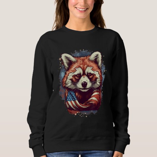 4 juli Amerikaanse vlag Rode Panda 2 Trui (Voorkant)