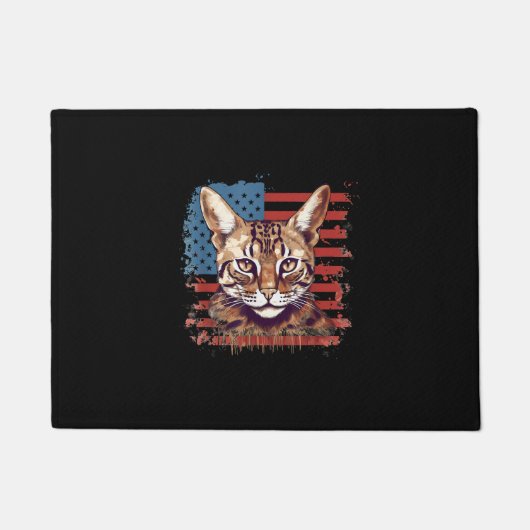 4 juli Amerikaanse vlag Savannah Kat Deurmat (Voorkant)