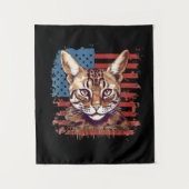4 juli Amerikaanse vlag Savannah Kat Wandkleed (Voorkant)
