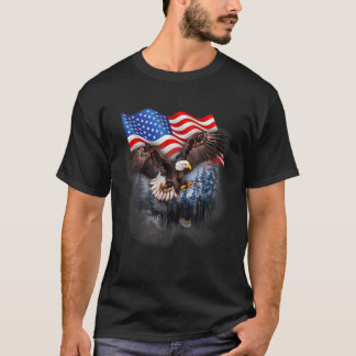 4 juli Amerikaanse vlag Stekelstaartarend T-shirt