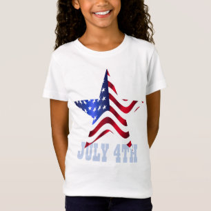 4 juli, Amerikaanse vlag, ster T-shirt