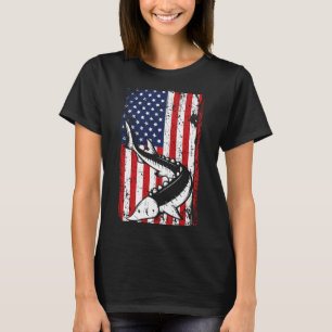 4 juli Amerikaanse vlag Steur vissen Vader T-shirt