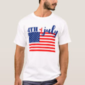 4 juli Amerikaanse vlag T-shirt (Voorkant)