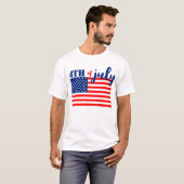 4 juli Amerikaanse vlag T-shirt (Voorkant volledig)