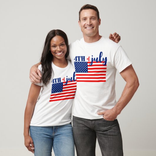 4 juli Amerikaanse vlag T-shirt (Unisex)