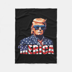 4 juli Amerikaanse vlag Trump outfit Fleece Deken