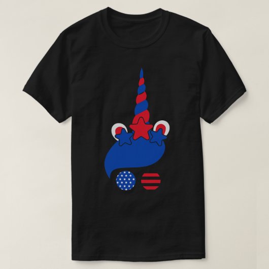 4 juli Amerikaanse vlag Unicorn T-shirt (Design voorkant)
