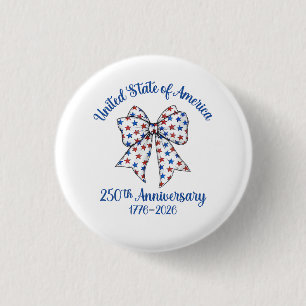 4 juli Amerikaanse vlag vintage 250 jaar 1776 2 Ronde Button 3,2 Cm