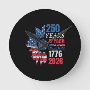 4 juli Amerikaanse vlag vintage 250 jaar 1776 2 Ronde Klok