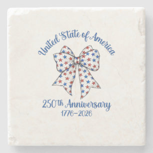 4 juli Amerikaanse vlag vintage 250 jaar 1776 2 Stenen Onderzetter