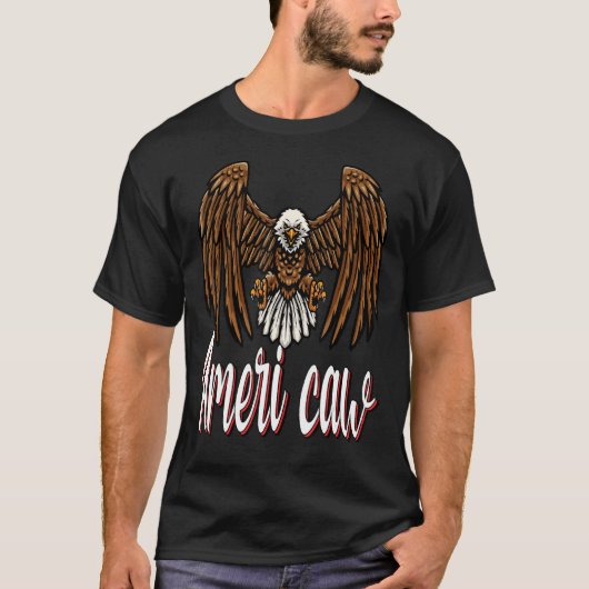 4 juli Amerikaanse vlag VS Patriottische Eagle Ame T-shirt (Voorkant)