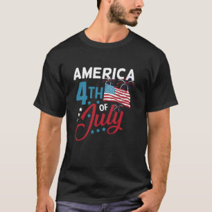 4 juli Amerikaanse Vlag Vuurwerk VS Patriottisch T-shirt