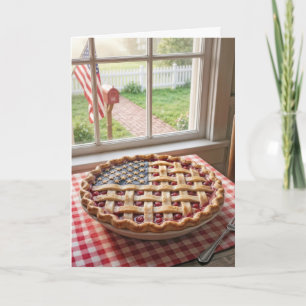 4 juli Amerikaanse vlagkorst op een kersenpastei Kaart
