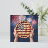 4 juli Amerikaanse vlagkorst op een kersenpastei Kaart (Staand voorkant)