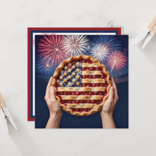 4 juli Amerikaanse vlagkorst op een kersenpastei Kaart